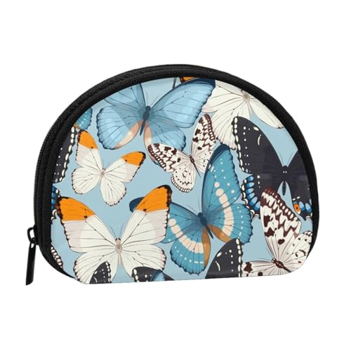Tragbare Mini-Aufbewahrungstasche mit Schmetterlings-Aufdruck, Muschelform, kleine Münzgeldbörse, Muschel-Aufbewahrungstasche von ESNAIUVCD