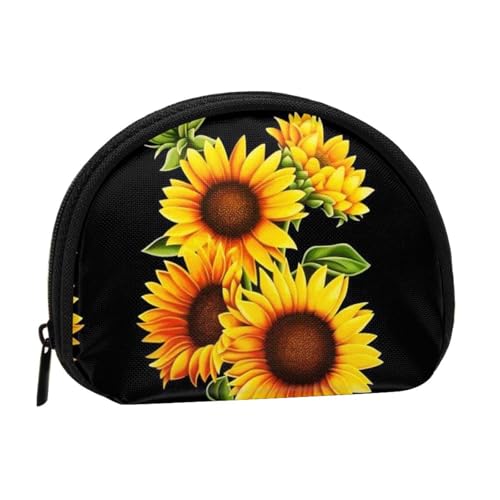 Tragbare Mini-Aufbewahrungstasche mit Sommer-Sonnenblumen-Druck, Muschelform, kleine Münzgeldbörse, Muschel-Aufbewahrungstasche von ESNAIUVCD
