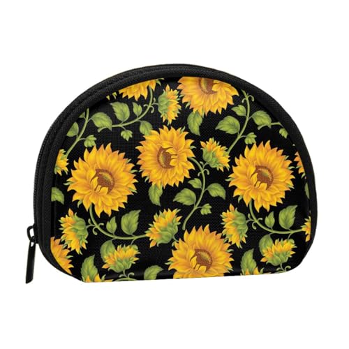 Tragbare Mini-Aufbewahrungstasche mit Sonnenblumen-Muster, Muschelform, kleine Münzgeldbörse, Muschel-Aufbewahrungstasche von ESNAIUVCD