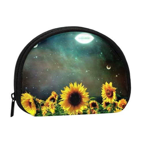 Tragbare Mini-Aufbewahrungstasche mit Sonnenblumen-Muster, Muschelform, kleine Münzgeldbörse, Muschel-Aufbewahrungstasche von ESNAIUVCD