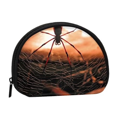 Tragbare Mini-Aufbewahrungstasche mit Spinnweben mit Spinnennetzen, Muschelform, kleine Münzgeldbörse, Muschel-Aufbewahrungstasche von ESNAIUVCD