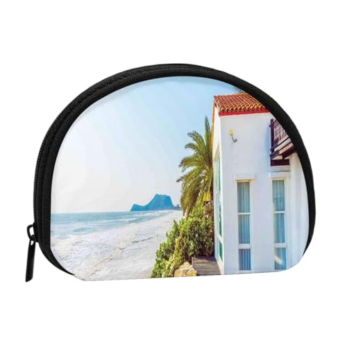 Tragbare Mini-Aufbewahrungstasche mit Strand-Druck, Muschelform, kleine Münzgeldbörse, Muschel-Aufbewahrungstasche von ESNAIUVCD
