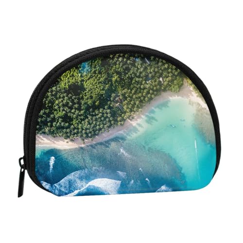 Tragbare Mini-Aufbewahrungstasche mit Strand-Druck, Muschelform, kleine Münzgeldbörse, Muschel-Aufbewahrungstasche von ESNAIUVCD