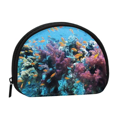 Tragbare Mini-Aufbewahrungstasche mit Unterwasserwelt-Druck, Muschelform, kleine Münzgeldbörse, Muschel-Aufbewahrungstasche von ESNAIUVCD