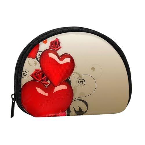 Tragbare Mini-Aufbewahrungstasche mit Valentinstag-Aufdruck, Muschelform, kleine Münzgeldbörse, Muschel-Aufbewahrungstasche von ESNAIUVCD