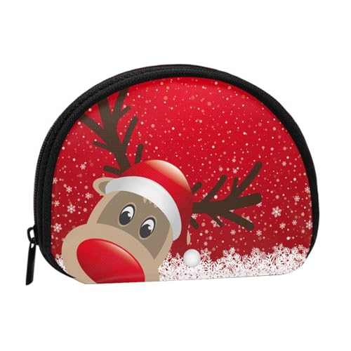 Tragbare Mini-Aufbewahrungstasche mit Weihnachtsdruck, Muschelform, kleine Münzgeldbörse, Muschel-Aufbewahrungstasche von ESNAIUVCD