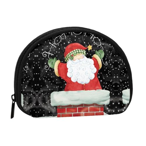 Tragbare Mini-Aufbewahrungstasche mit Weihnachtsmann-Aufdruck, Muschelform, kleine Münzgeldbörse, Muschel-Aufbewahrungstasche von ESNAIUVCD