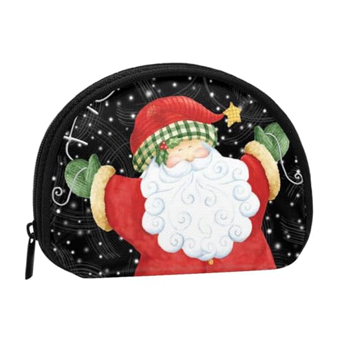 Tragbare Mini-Aufbewahrungstasche mit Weihnachtsmann-Kunstdruck, Muschelform, kleine Münzgeldbörse, Muschel-Aufbewahrungstasche von ESNAIUVCD