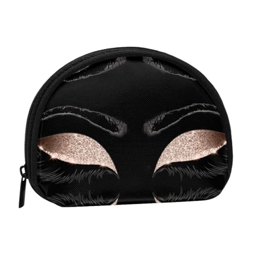 Tragbare Mini-Aufbewahrungstasche mit Wimpernmuster-Druck, Muschelform, kleine Münzgeldbörse, Muschel-Aufbewahrungstasche von ESNAIUVCD