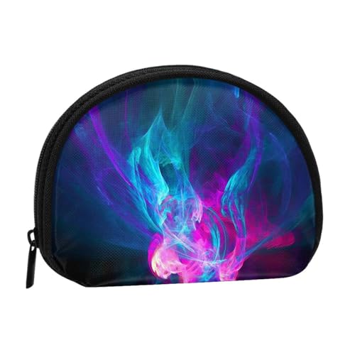 Tragbare Mini-Aufbewahrungstasche mit coolem blauen und violetten Aufdruck, Muschelform, kleine Münzgeldbörse, Muschel-Aufbewahrungstasche von ESNAIUVCD