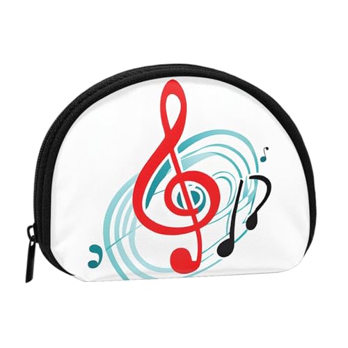 Tragbare Mini-Aufbewahrungstasche mit farbigem Musikdruck, Muschelform, kleine Münzgeldbörse, Muschel-Aufbewahrungstasche von ESNAIUVCD