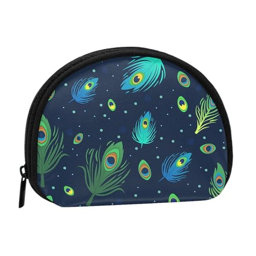 Tragbare Mini-Aufbewahrungstasche mit farbigen Federn, Muschelform, kleine Münzgeldbörse, Muschel-Aufbewahrungstasche von ESNAIUVCD