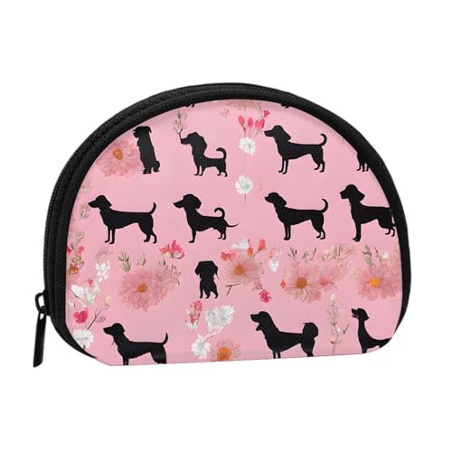 Tragbare Mini-Aufbewahrungstasche mit französischer Bulldogge und Blumendruck, Muschelform, kleine Münzgeldbörse, Muschel-Aufbewahrungstasche von ESNAIUVCD