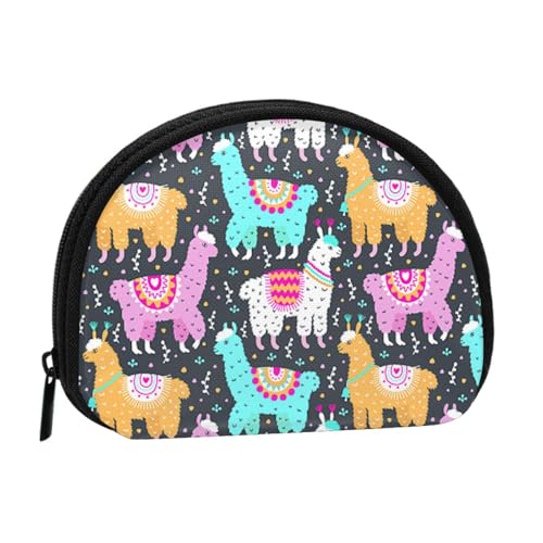 Tragbare Mini-Aufbewahrungstasche mit indischem Alpaka-Druck, Muschelform, kleine Münzgeldbörse, Muschel-Aufbewahrungstasche von ESNAIUVCD