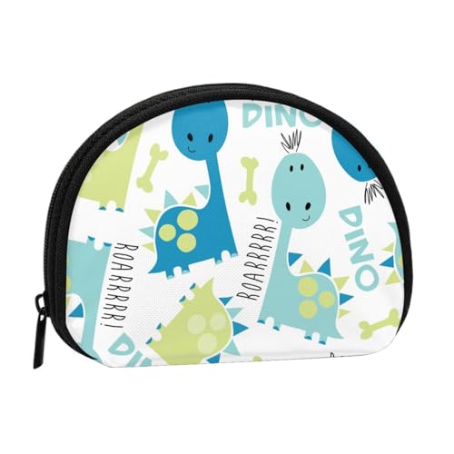 Tragbare Mini-Aufbewahrungstasche mit niedlichem Dinosaurier-Druck, Muschelform, kleine Münzgeldbörse, Muschel-Aufbewahrungstasche von ESNAIUVCD