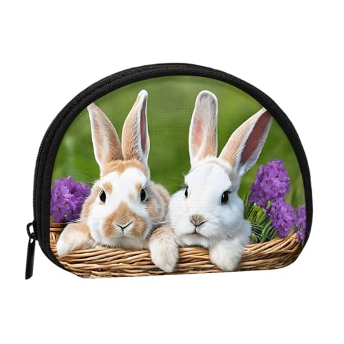 Tragbare Mini-Aufbewahrungstasche mit niedlichem Kaninchen-Aufdruck, Muschelform, kleine Münzgeldbörse, Muschel-Aufbewahrungstasche von ESNAIUVCD