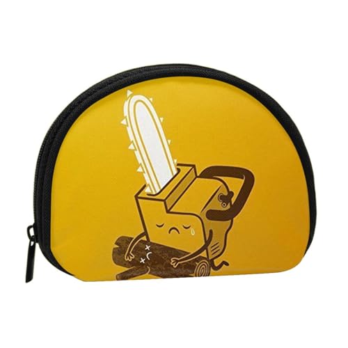 Tragbare Mini-Aufbewahrungstasche mit niedlichem weinendem Kettensägen-Druck, Muschelform, kleine Münzgeldbörse, Muschel-Aufbewahrungstasche von ESNAIUVCD