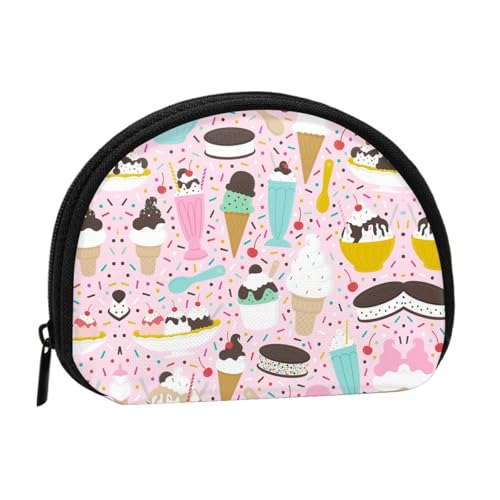 Tragbare Mini-Aufbewahrungstasche mit süßem Eiscreme-Aufdruck, Muschelform, kleine Münzgeldbörse, Muschel-Aufbewahrungstasche von ESNAIUVCD