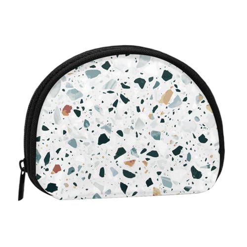 Tragbare Mini-Aufbewahrungstasche mit weißem Parttern-Druck, Muschelform, kleine Münzgeldbörse, Muschel-Aufbewahrungstasche von ESNAIUVCD
