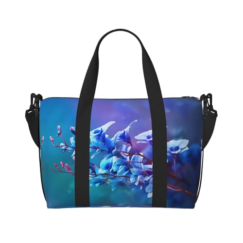 Turnbeutel für Damen, Motiv: bunte Orchideen, Blumendruck, Wochenendtasche, Übernachtungstasche, persönliche Gegenstände, Schultertasche für Damen und Herren, Einheitsgröße, Schwarz , Einheitsgröße von ESNAIUVCD