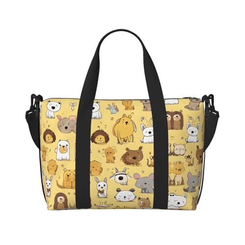 Turnbeutel für Damen, Wochenendtasche, Übernachtungstasche, Schultertasche für Damen und Herren, Einheitsgröße, Schwarz , Einheitsgröße von ESNAIUVCD