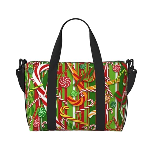 Turnbeutel mit Aufschrift "Merry Christmas" für Damen, Wochenendtasche, Übernachtungstasche, persönliche Gegenstände, Schultertasche für Damen und Herren, Einheitsgröße, Schwarz , Einheitsgröße von ESNAIUVCD