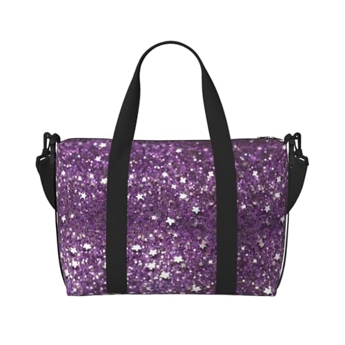 Turnbeutel mit Paillettenmuster für Damen, Wochenendtasche, Übernachtungstasche, persönliche Gegenstände, Schultertasche für Damen und Herren, Einheitsgröße, Schwarz , Einheitsgröße von ESNAIUVCD