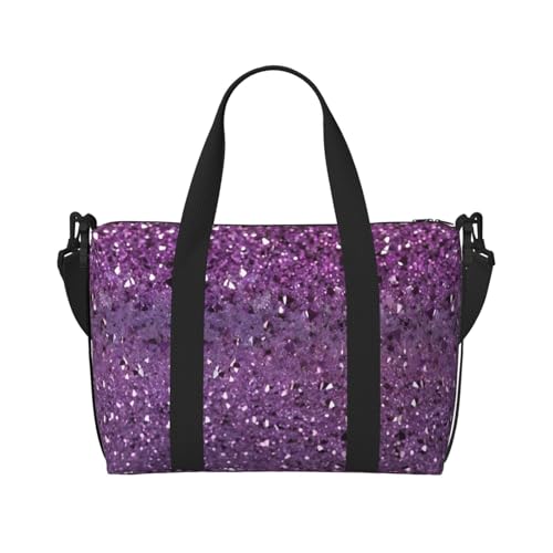 Turnbeutel mit Paillettenmuster für Damen, Wochenendtasche, Übernachtungstasche, persönliche Gegenstände, Schultertasche für Damen und Herren, Einheitsgröße, Schwarz , Einheitsgröße von ESNAIUVCD