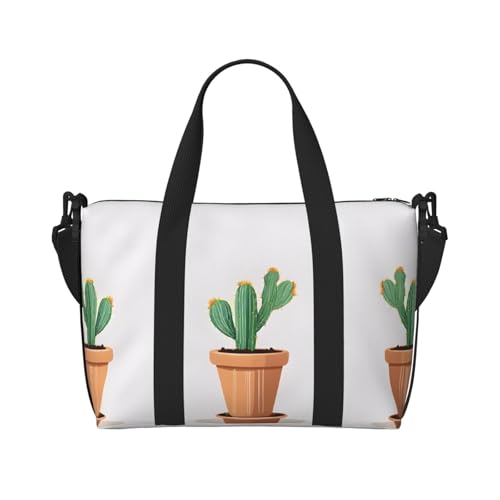 Turnbeutel mit Pflanzendruck, für Damen, Wochenendtasche, Übernachtungstasche, persönliche Gegenstände, Schultertasche für Damen und Herren, Einheitsgröße, Schwarz , Einheitsgröße von ESNAIUVCD