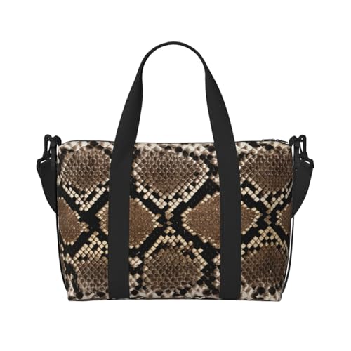 Turnbeutel mit Serpentinenmuster für Damen, Wochenendtasche, Übernachtungstasche, persönliche Gegenstände, Schultertasche für Damen und Herren, Einheitsgröße, Schwarz , Einheitsgröße von ESNAIUVCD