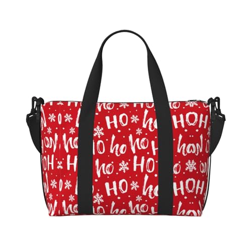 Turnbeutel mit weihnachtlichem Hintergrunddruck für Damen, Wochenendtasche, Übernachtungstasche, persönliche Gegenstände, Schultertasche für Damen und Herren, Einheitsgröße, Schwarz , Einheitsgröße von ESNAIUVCD