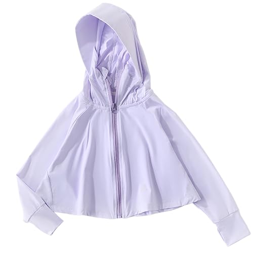 ESORNUG Big Kid Sonnenschutz Jacke for Mädchen Junge Outdoor Shirt Langarm UPF 50+ Outdoor Leichte Laufen Kapuzenjacke Shirts Outdoor Playing Shirts von ESORNUG
