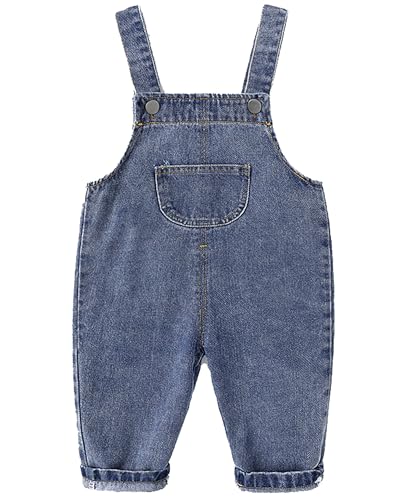 ESORNUG Hosenträger Kinder Overall Baby Mädchen Jungen Lässiger Bequeme Latzhose Baby Girl Boy Denim Jeans Bib Pants Blau von ESORNUG