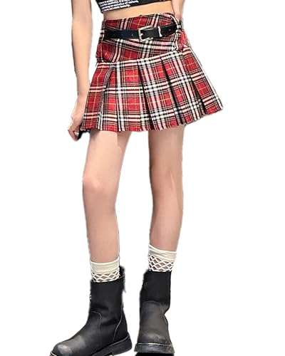 Tennisrock Mädchen Hohe Taille Röcke Sportrock Kurze Hohe Taille Gefaltete Skater Tennis Schule Rock 170 von ESORNUG