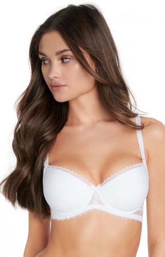 ESOTIQ Damen Push-Up BH Kassidy Basic | Vorgeformte Cups und herausnehmbare Kissen für EIN traumhaftes Dekolleté | abnehmbare Träger,Weiß,65D von ESOTIQ