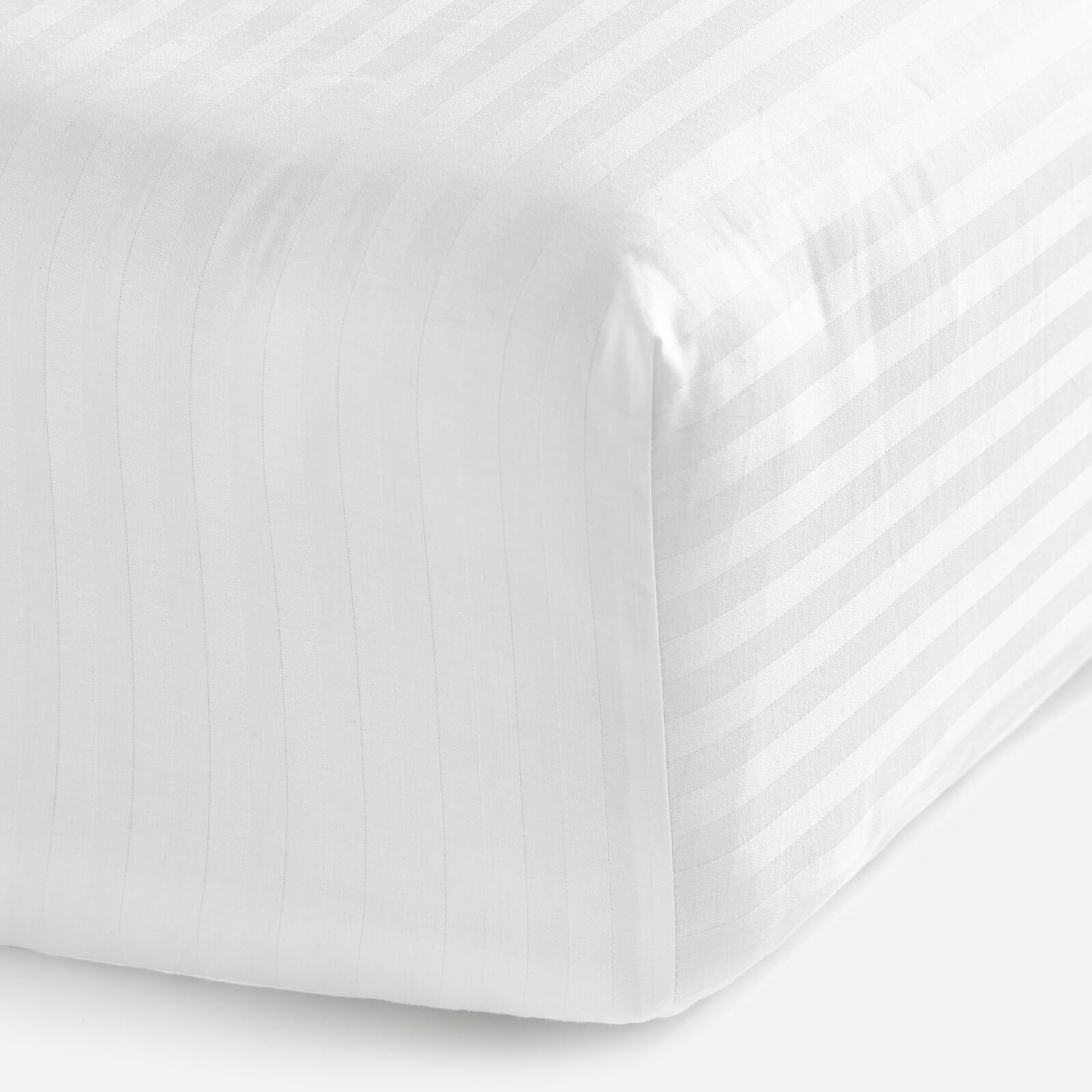 ESPA White 100% Cotton Sateen Stripe Fitted Sheet - 1 Stck von ESPA