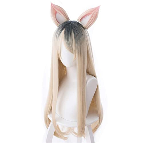 ESPADE Wig Anime Cosplay KDA Women's Team LOL MV Version of a Beaver Dyed Long Hair Ear Cosplay Anime Wig ESPADE Wig Anime Cosplay KDA Women's Team LOL MV Version of a Beaver Dyed Long Hair Ear Cosplay Anime Wig von ESPADE