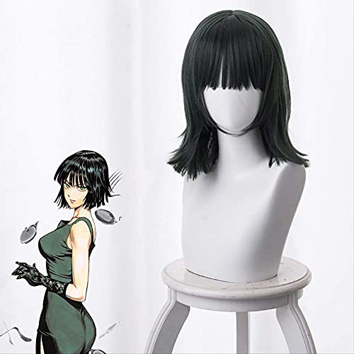 ESPADE Wig Anime Cosplay One-Punch Superman/One-Punch Man Hell's Blizzard Dark Green Cosplay Anime Wig von ESPADE
