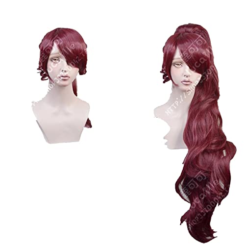 ESPADE Wig Anime Cosplay Perücke Cosplay Putri Megara Hercules Meg Rambut Sintetis Panjang Merah for Dewasa + Topi Perücke von ESPADE