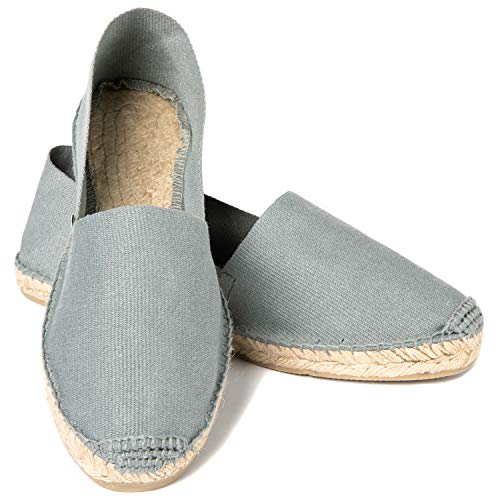 ESPADELLE Klassische Damen Slip-on Espadrilles aus Baumwolle mit Schuhbeutel, Hippo, 36, Handmade in Spain von ESPADELLE