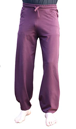 ESPARTO Yogahose Sitaara Herren und - Boyfriend Style - Damen in Bio-Baumwolle (Aubergine, L) von ESPARTO