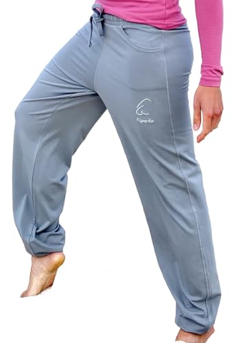 ESPARTO Yogahose Sitaara Herren und - Boyfriend Style - Damen in Bio-Baumwolle (Delfingrau, L) von ESPARTO