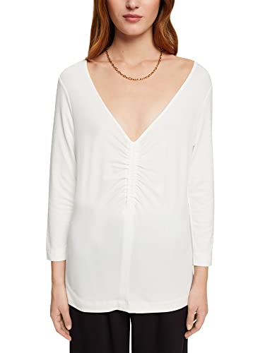ESPRIT Damen 082EO1K307 T-Shirt, 110/OFF White, XS von ESPRIT