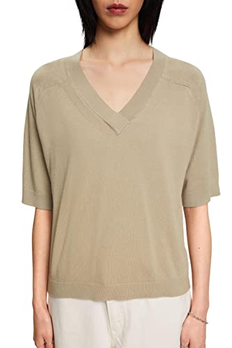 ESPRIT Damen 993EO1I301 Pullover, 335/DUSTY Green, S von ESPRIT