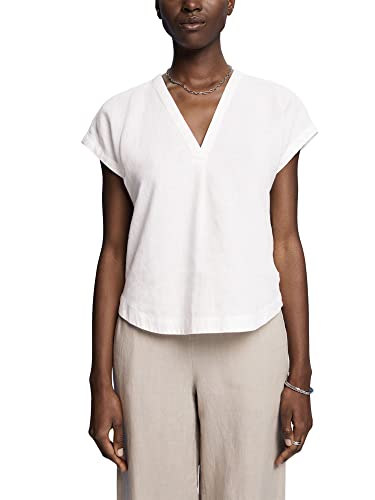 ESPRIT Damen 043EO1F328 Bluse, 100/WHITE, XS von ESPRIT