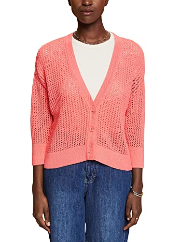 ESPRIT Damen 043EO1I308 Strickjacke, 645/CORAL, XXL ESPRIT Damen 043EO1I308 Strickjacke, 645/CORAL, XXL von ESPRIT