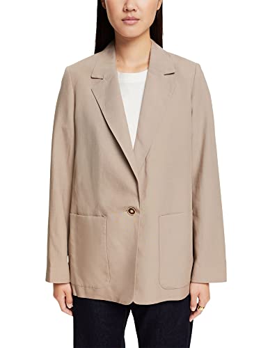 ESPRIT Damen 042EO1G311 Blazer, 260/LIGHT Taupe, 38 von ESPRIT