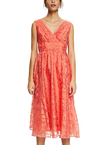 ESPRIT Collection Damen 042eo1e338 Dress, Coral Orange, 34 EU von ESPRIT