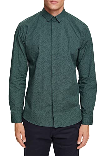 ESPRIT Herren 102EO2F307 Hemd, 375/DARK Teal Green, S von ESPRIT