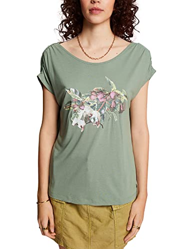 ESPRIT Damen 063EO1K301 T-Shirt, 266/PALE Khaki 2, L von ESPRIT